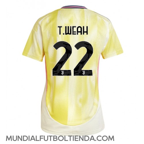 Camiseta Juventus Timothy Weah #22 Segunda Equipación Replica 2024-25 para mujer mangas cortas